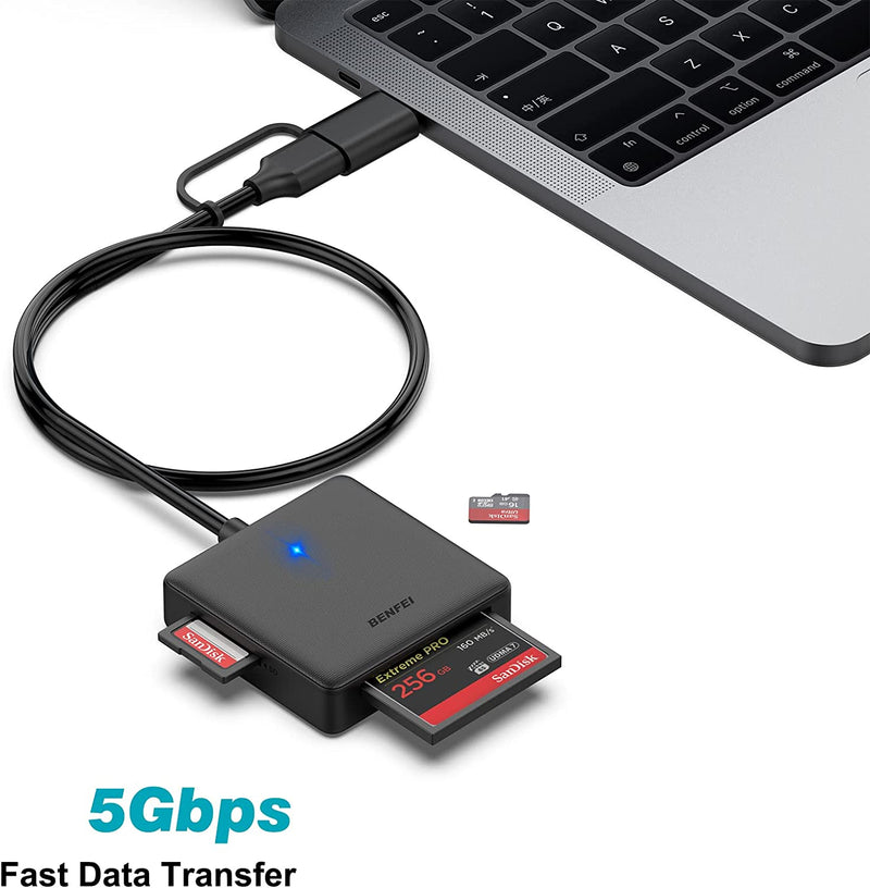 Lettore di Schede, Tipo C Lettore di schede e micro USB 2.0, Adattatore da  USB C a Scheda SD Micro