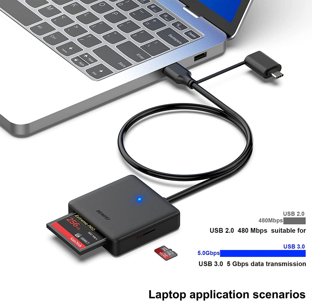 Lettore Di Schede SD, 6-In-1 USB C/Micro/Lettore Di Memoria USB